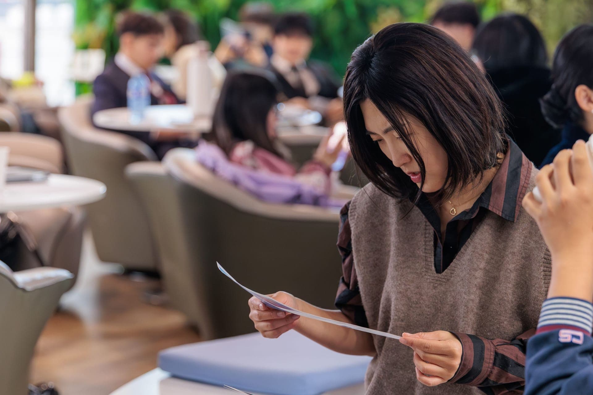 Students preparing competition materials
