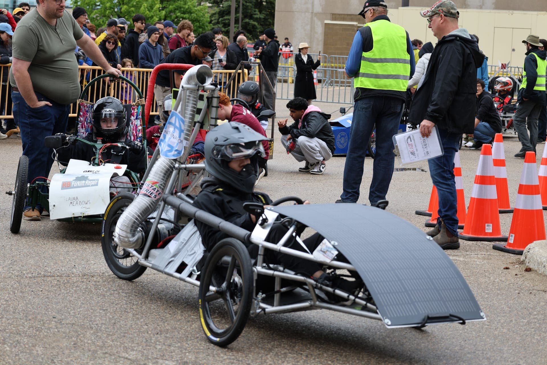 Ithaca EV team racing at the Waterloo EV Challenge